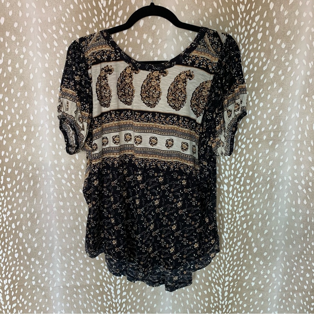 Free People Paisley Tee Size Medium